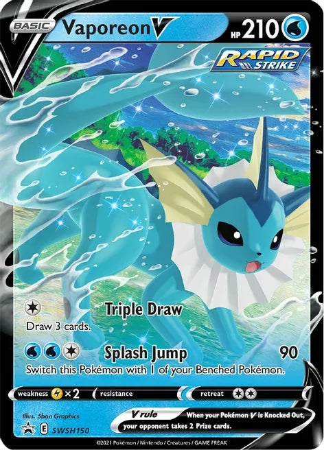 Vaporeon V - SWSH150 - SWSH: Sword & Shield Promo Cards (SWSD)