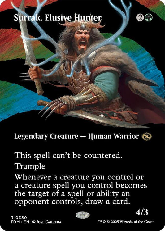 Surrak, Elusive Hunter (Borderless) - Tarkir: Dragonstorm (TDM)