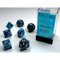 Chessex - Phantom Polyhedral 7 Dice Set - Teal w/Gold