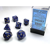 Chessex - Scarab Polyhedral 7 Dice Set - Royal Blue w/Gold